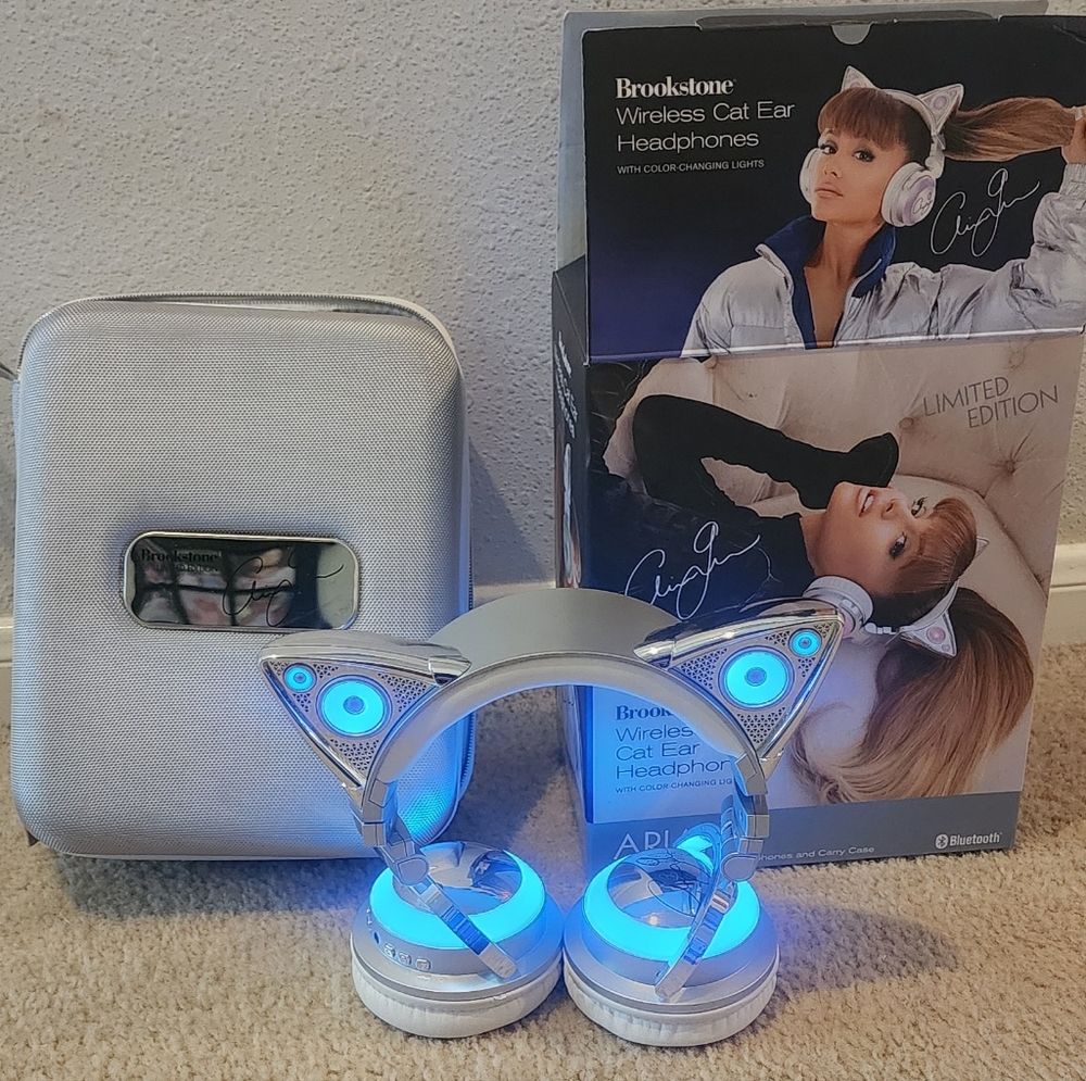 Brookstone Ariana Grande Cat Ear Headphones with Color Changing Lights